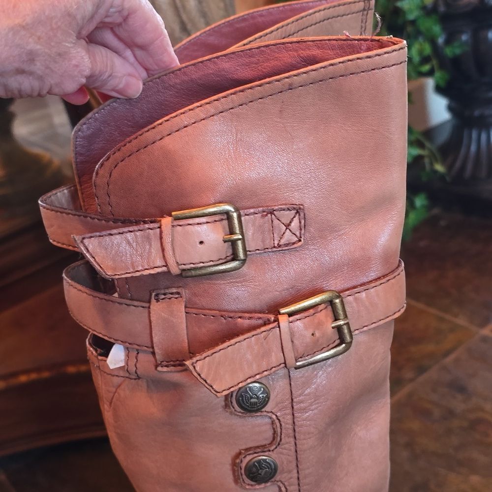 Sam Edelman Tan Over the Knee Boots. Natural PATINA Look! New Condition! Size 7 - Picture 13 of 15